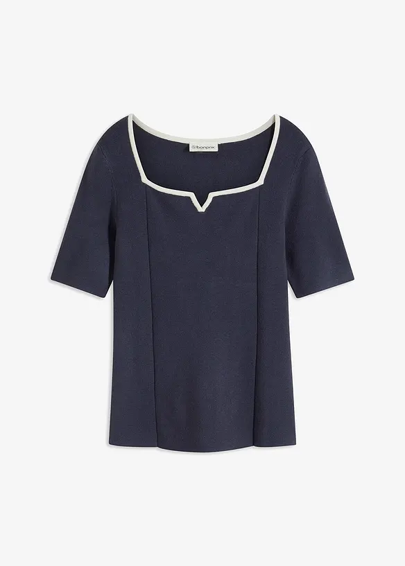 Pull en maille fine avec bande contrastante, bonprix