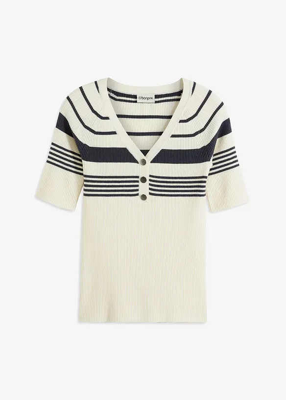 Pull en fine maille avec boutons décoratifs, bonprix
