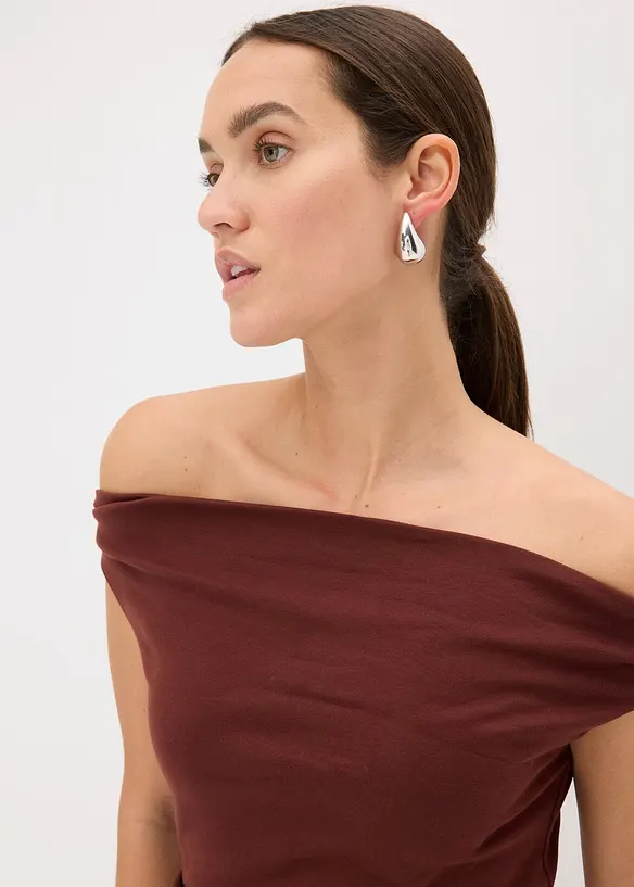 Robe midi à encolure Bardot, bonprix