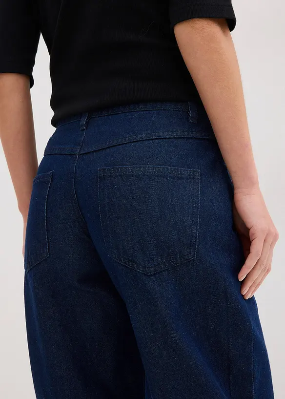 Jean barrel taille mi-haute, bonprix