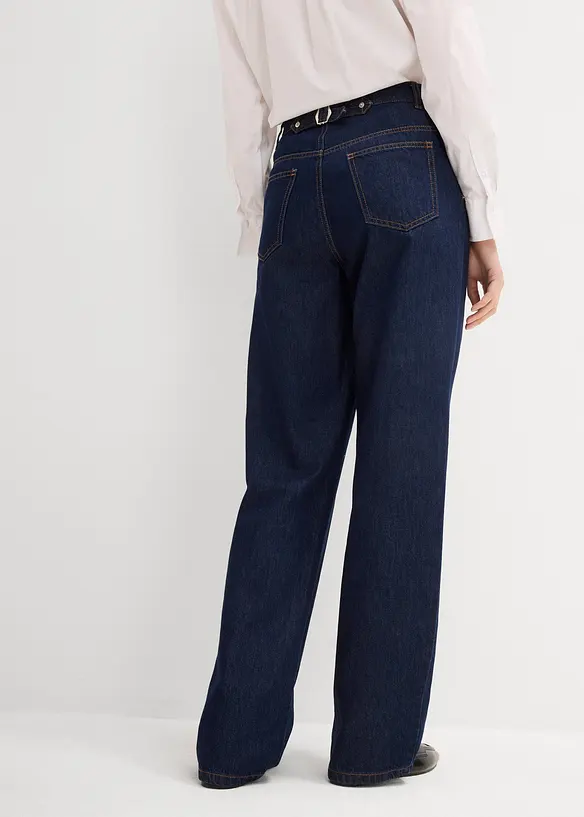 Jean droit taille haute, peu extensible, bonprix