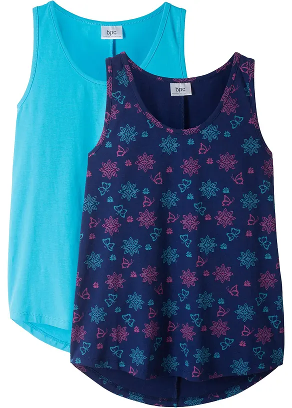 Lot de 2 tops en coton extensible, bonprix