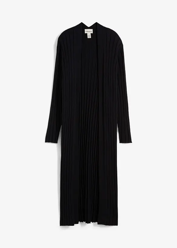 Long gilet en maille coton et soie, bonprix