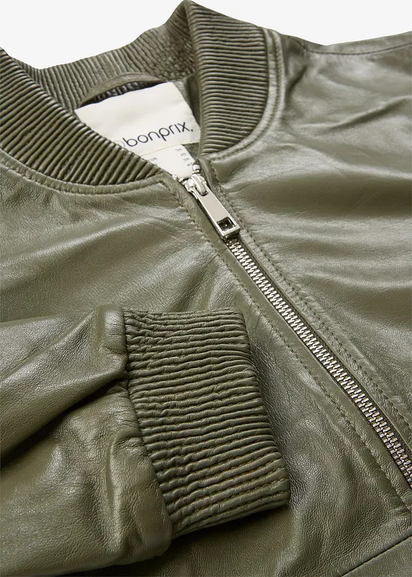 Blouson en cuir nappa d'agneau, bonprix