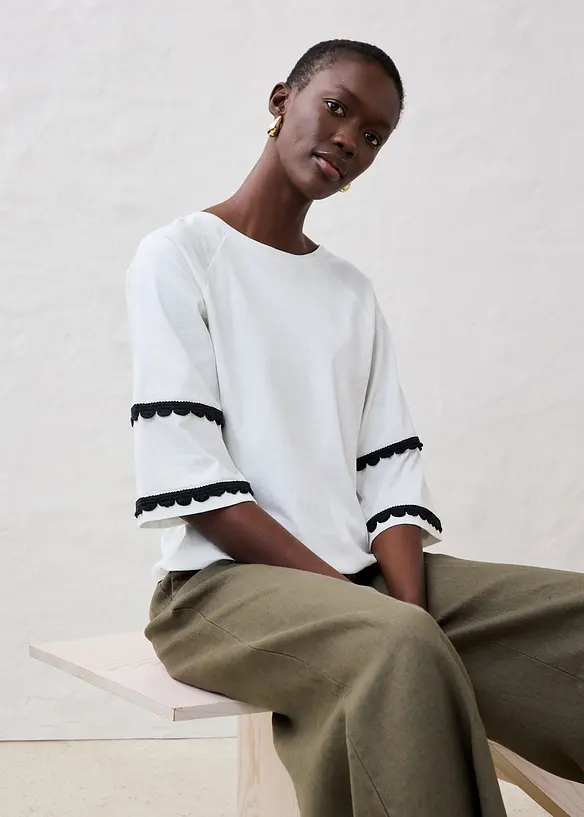 T-Shirt mit Seidenanteil, bonprix