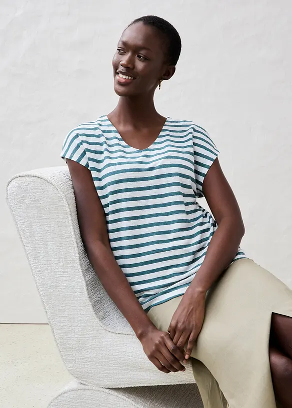 Shirt aus reinem Leinen mit Fledermausärmeln, bonprix