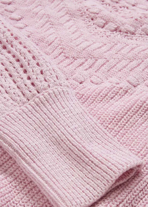 Ajour-Pullover mit Leinenanteil, bonprix
