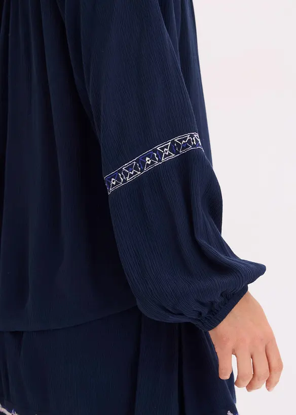 Blouse oversize à broderies, bonprix