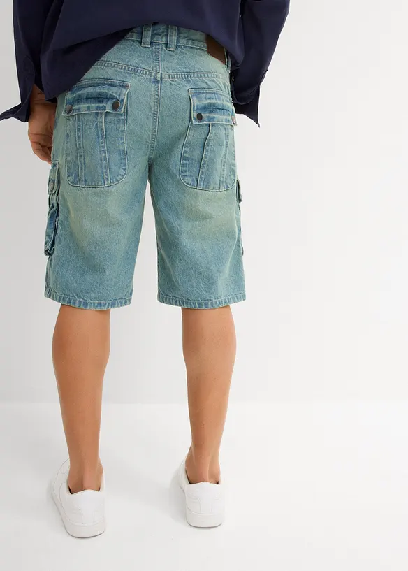 Bermuda cargo en jean, Regular, bonprix