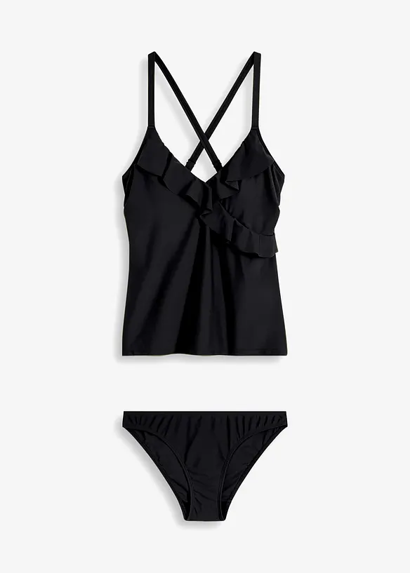 Tankini (ens. 2 pces) à volants, bonprix