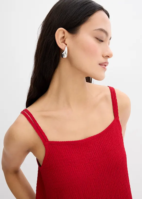 Robe à bretelles réglables en crêpe extensible, bonprix