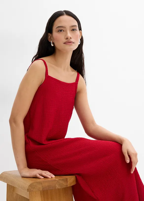 Robe à bretelles réglables en crêpe extensible, bonprix