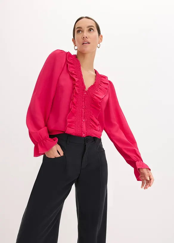 Bluse mit Volants, bonprix