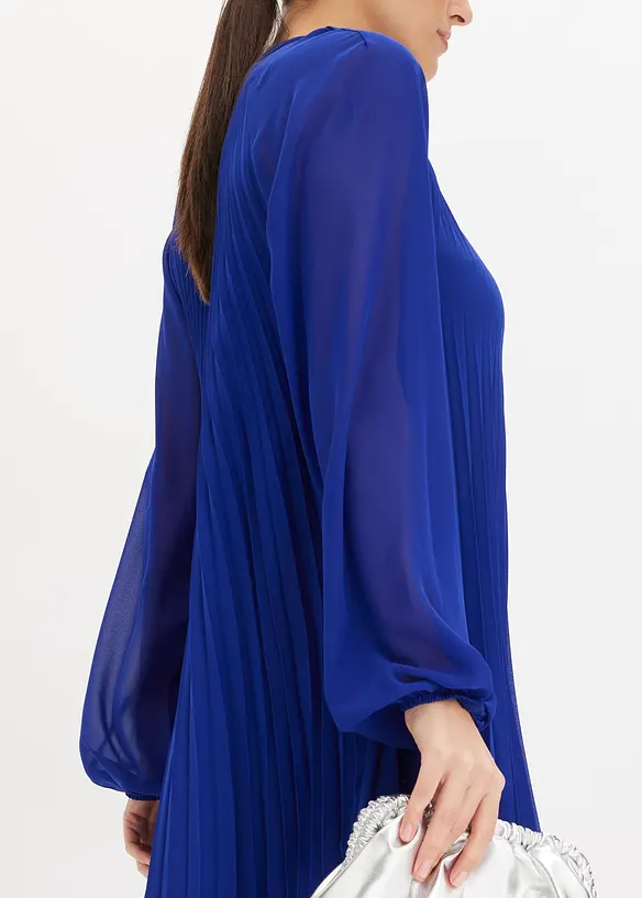 Robe courte plissée en crêpe mousseline, bonprix