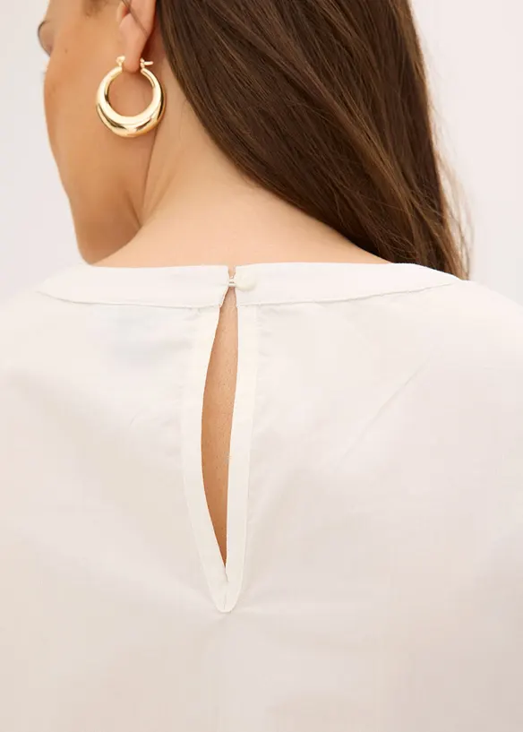Blouse manches courtes à dentelle, bonprix