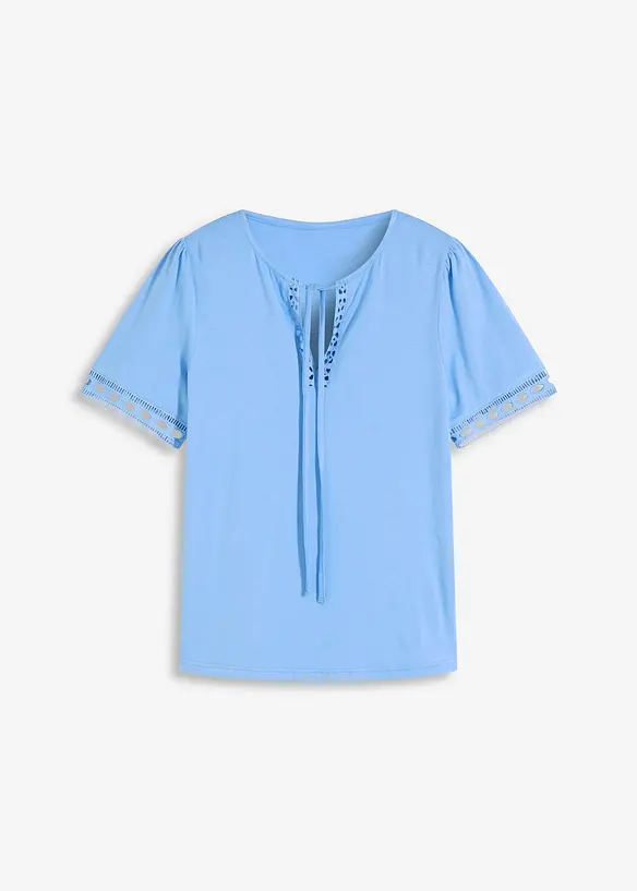 Shirt-Tunika mit Spitzenband, bonprix