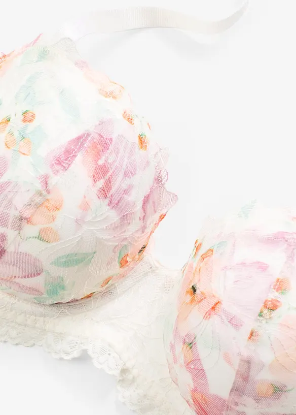 Soutien-gorge balconnet avec broderies imprimées, bonprix