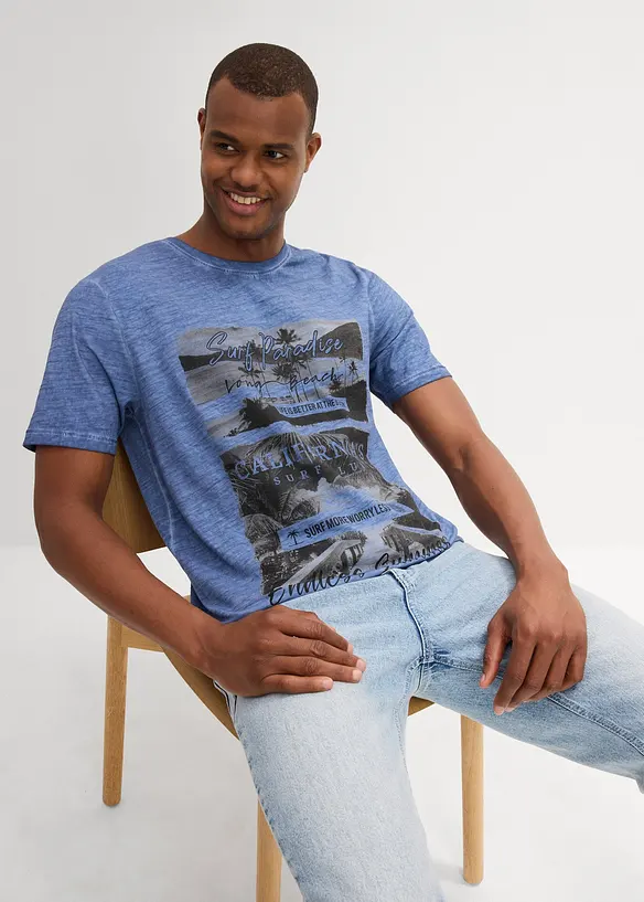 T-shirt aspect délavé en coton, bonprix