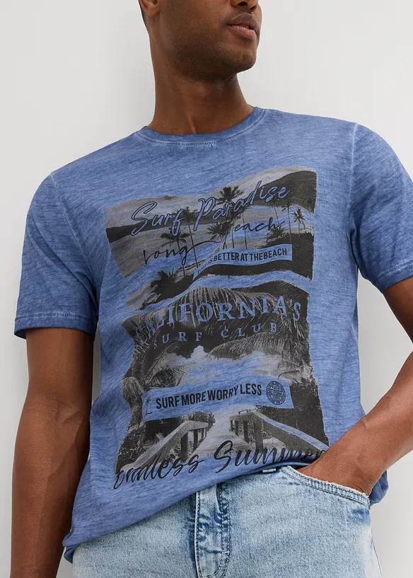 T-shirt aspect délavé en coton, bonprix