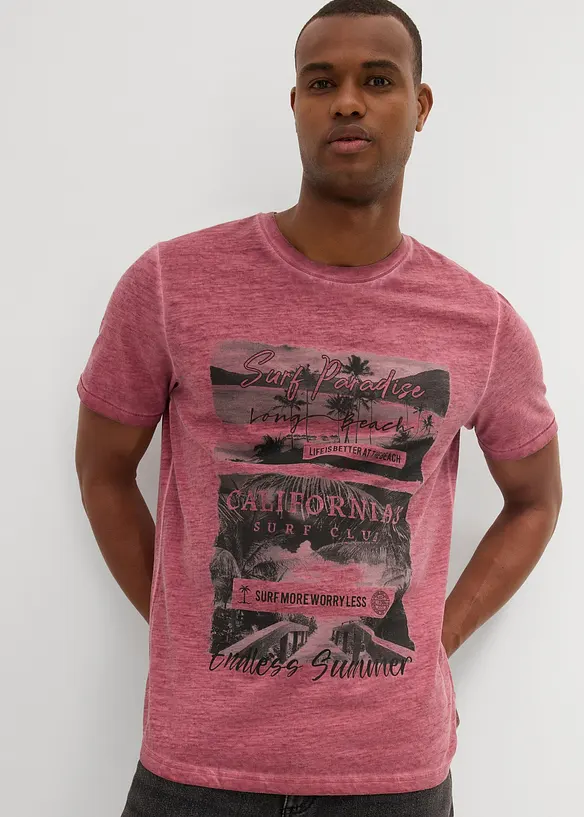 T-shirt aspect délavé en coton, bonprix