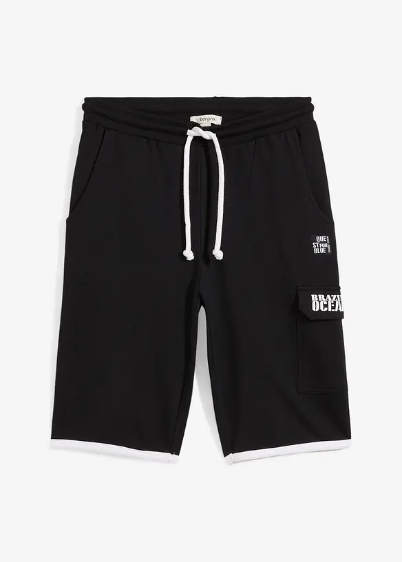 Bermuda long en molleton, poche cargo, bonprix