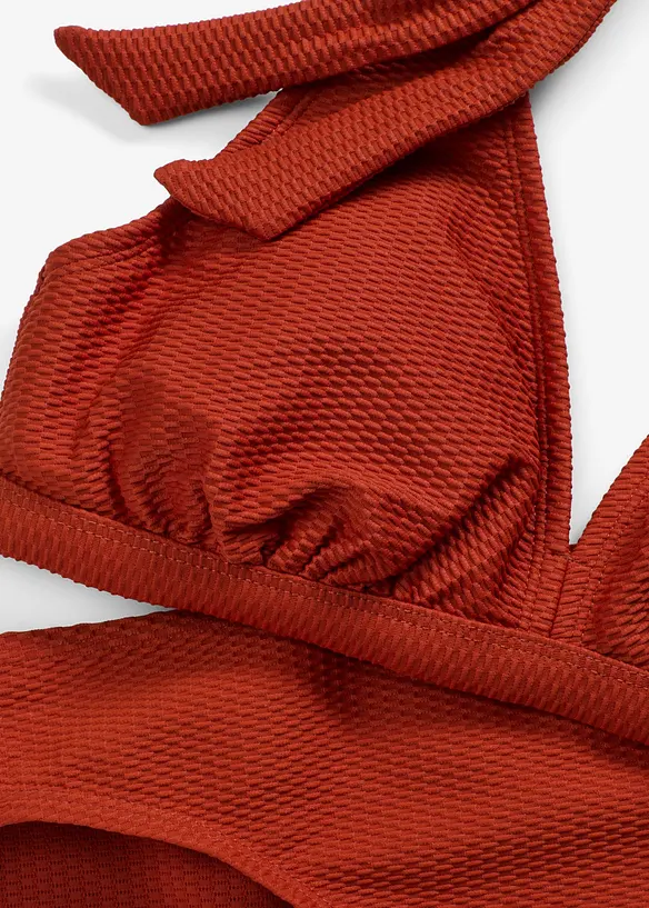 Bikini dos nu (ens. 2 pces) en matière texturée, bonprix