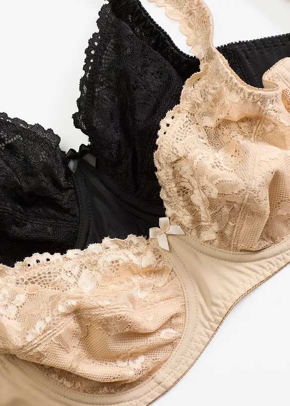 Lot de 2 soutiens-gorge avec dentelle, bonprix