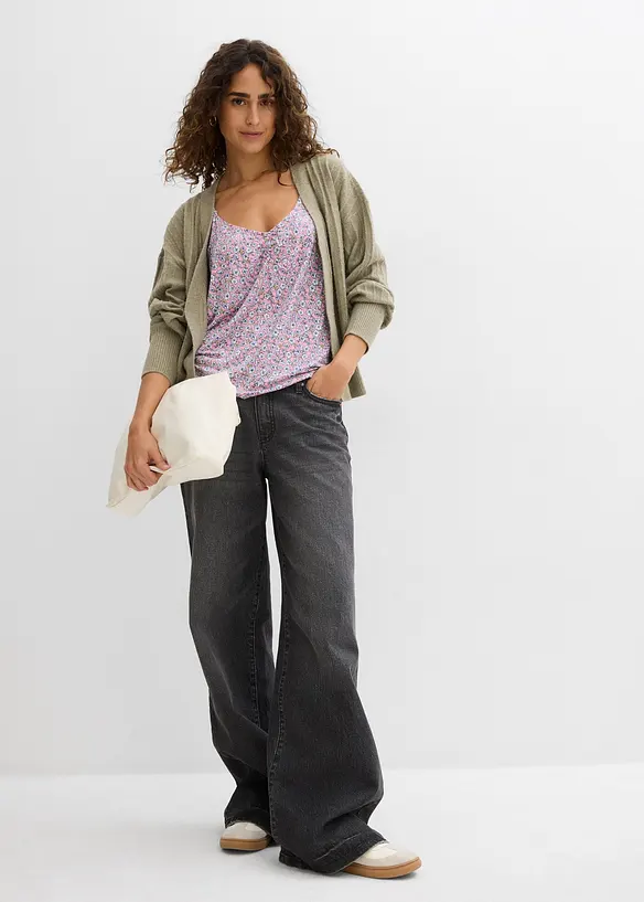 Top à fleurs en viscose fluide, bonprix