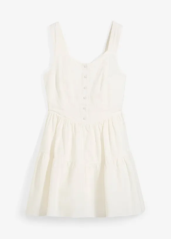 Minikleid aus luftigem Leinen-Mix, bonprix