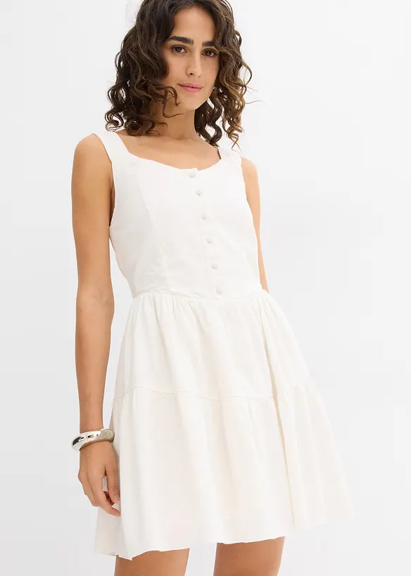 Minikleid aus luftigem Leinen-Mix, bonprix