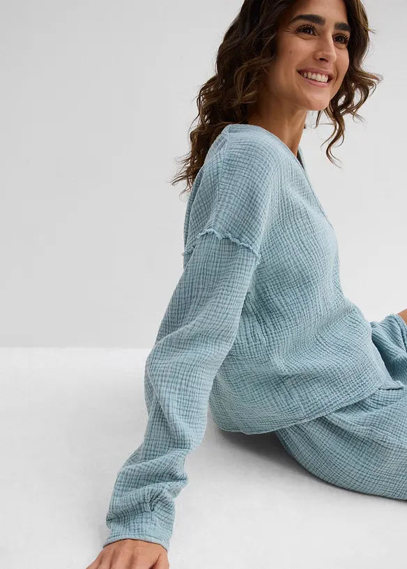 Blouse cache-cœur 100% coton, bonprix