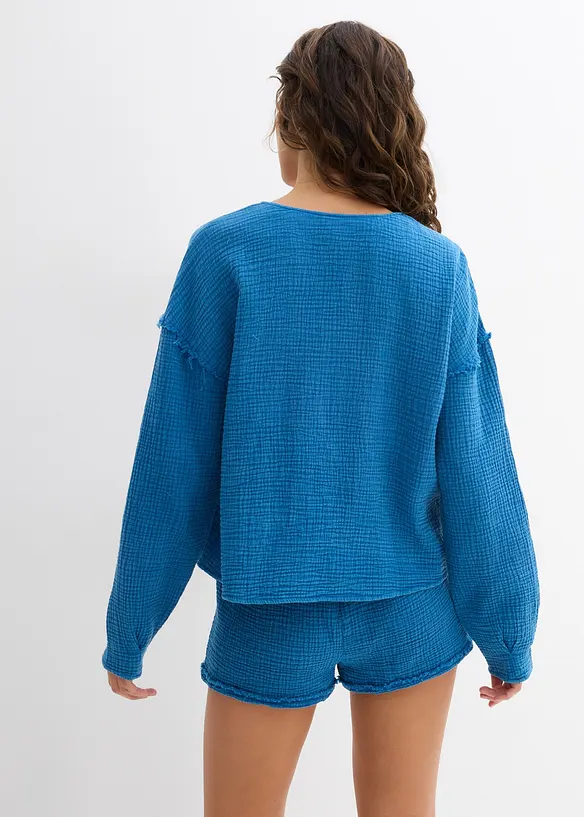Blouse cache-cœur 100% coton, bonprix