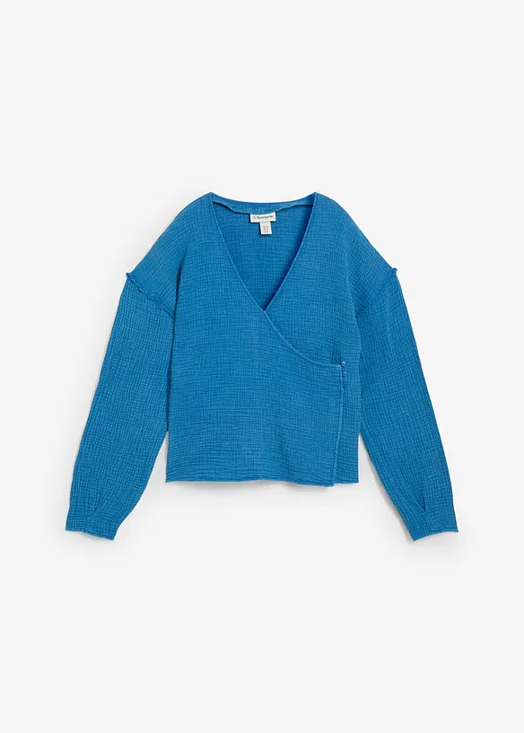 Blouse cache-cœur 100% coton, bonprix