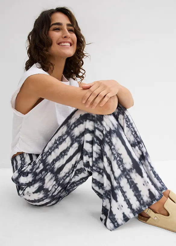 Pantalon en jersey imprimé, bonprix