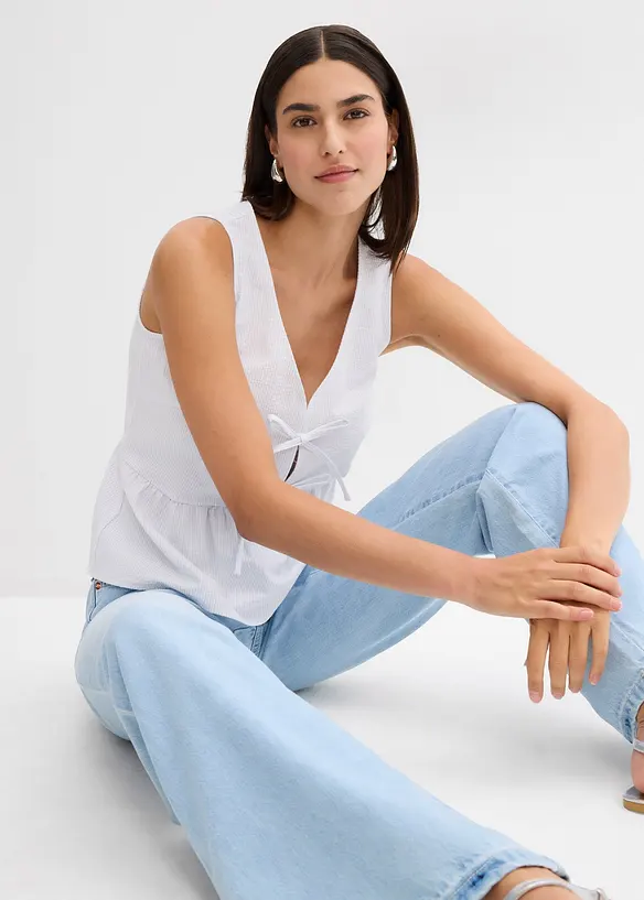 Blouse sans manches rayée, bonprix