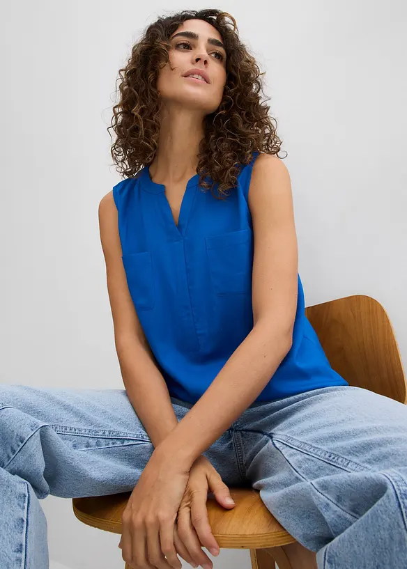 Blouse sans manches en viscose fluide, bonprix