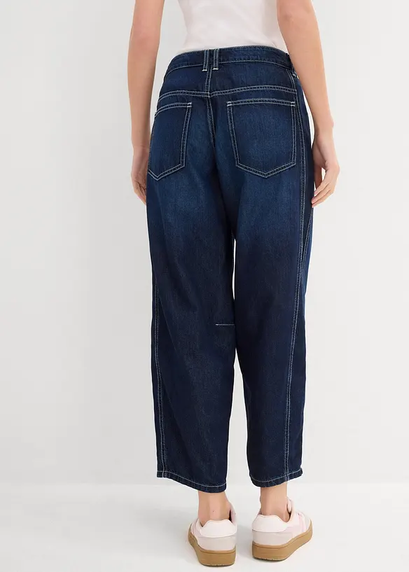 Jean balloon taille mi-haute, doux et raccourci, bonprix