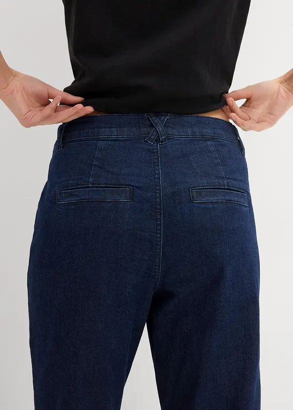 Jean droit taille haute, raccourci, bonprix