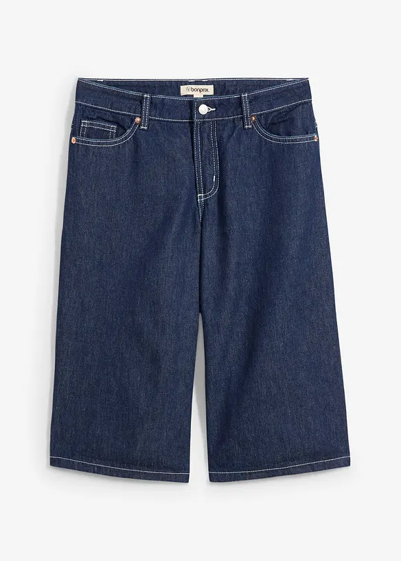 Jeans-Bermuda Mid Waist, Low Stretch, bonprix
