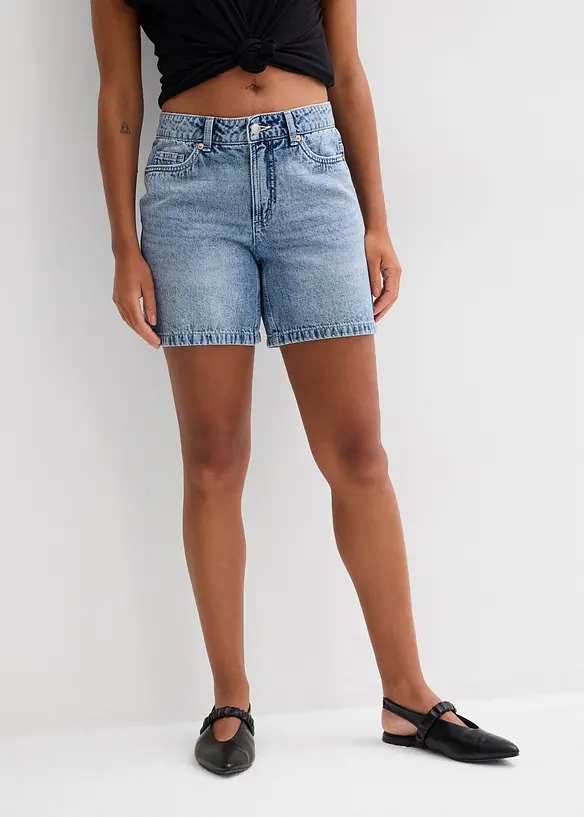 Jeans-Bermuda Mid Waist, Low Stretch, bonprix
