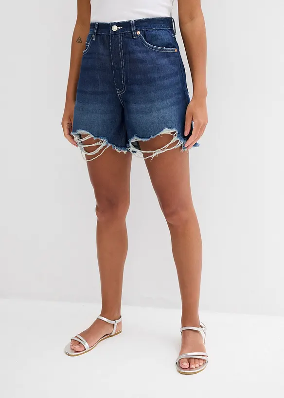 Short en jean taille haute, peu stretch, bonprix