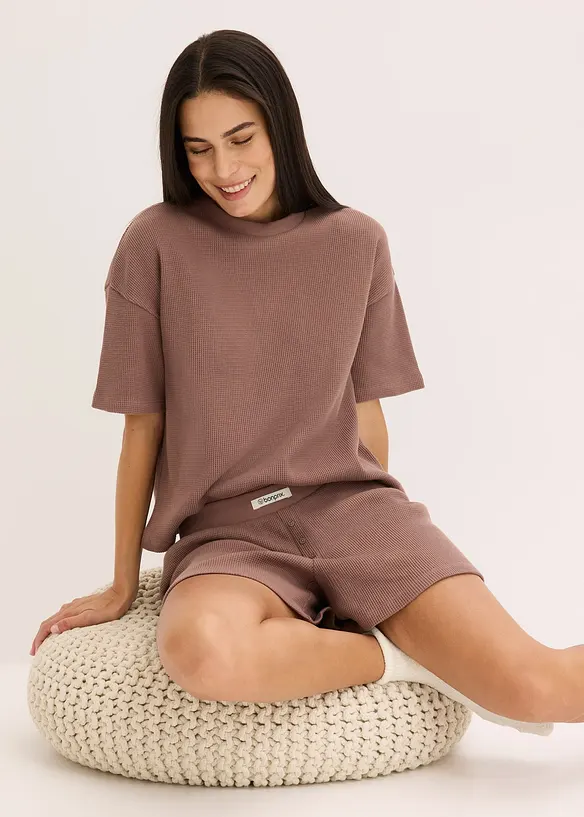 Ensemble short d’intérieur en jersey gaufré, bonprix
