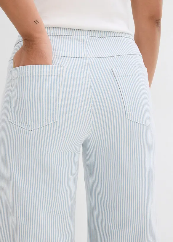 Pantalon en twill à taille élastiquée, bonprix