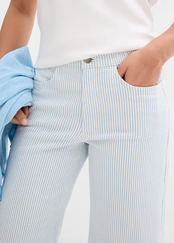 Pantalon en twill à taille élastiquée, bonprix