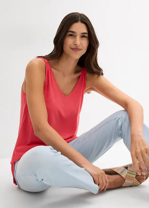Long débardeur en viscose et lin, bonprix