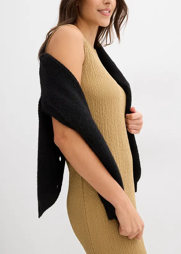 Robe en jersey crêpe gaufré, bonprix