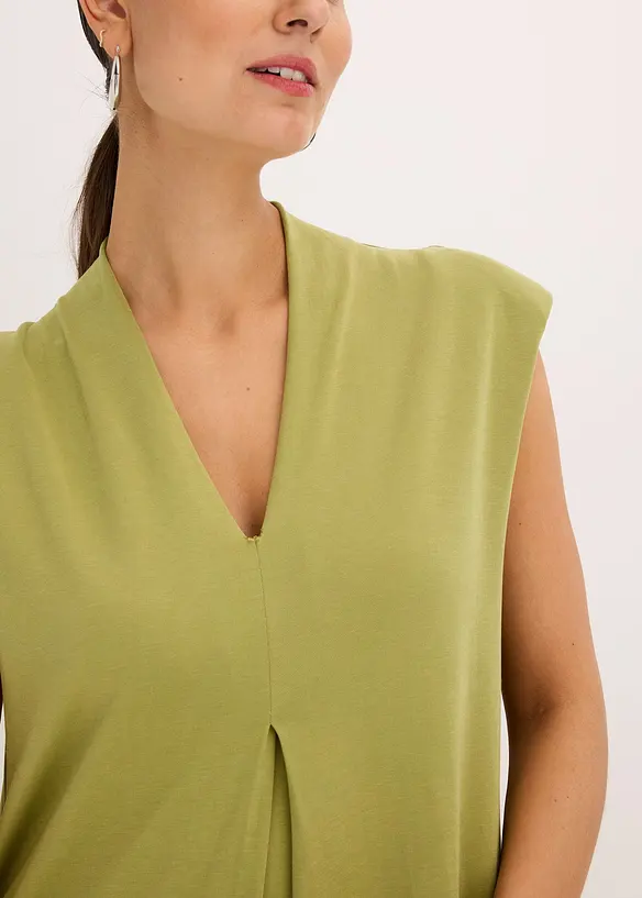 Jerseykleid aus Viskose- Pique mit Schulterpolster, bonprix