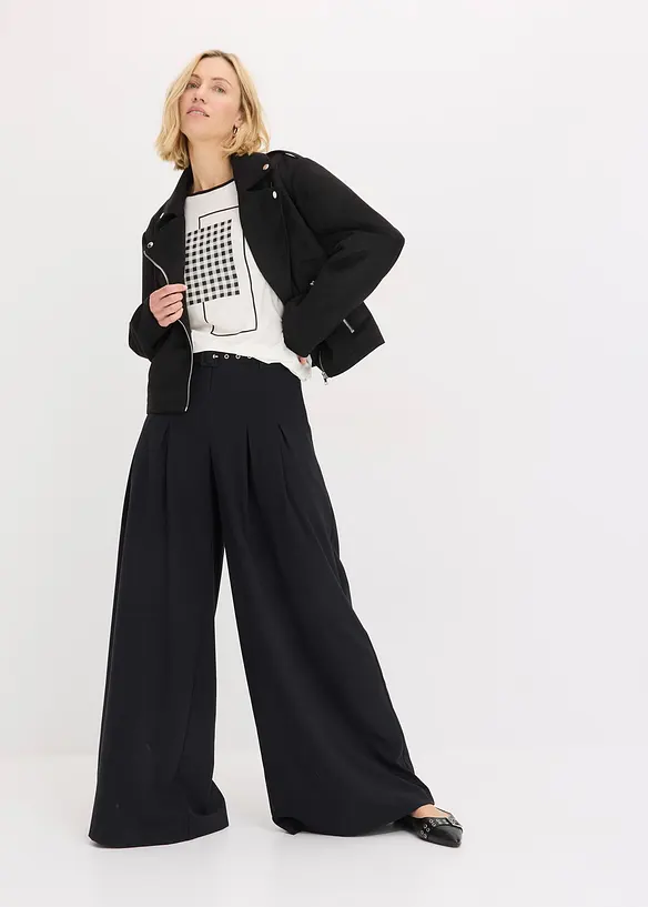 Shirt mit platziertem Druck und Kontrast Piping, bonprix
