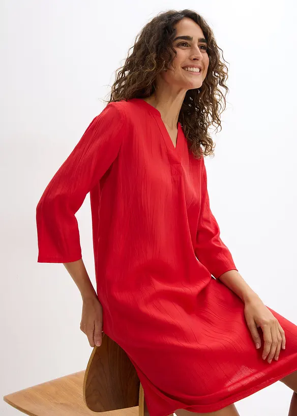 Robe-tunique fluide et texturée en viscose mélangée, bonprix
