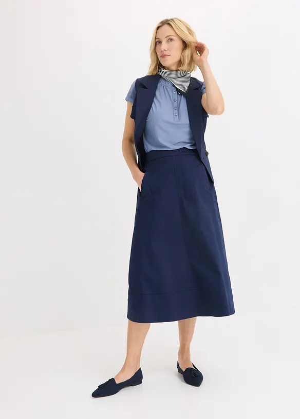 Jupe midi 100% coton, bonprix